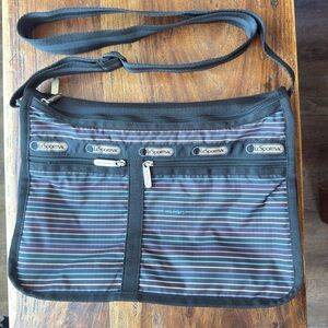 LESPORTSAC rainbow stripe Deluxe everyday Bag